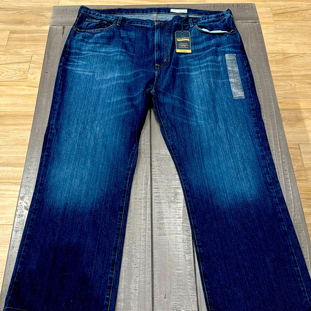 Cremuix Dark Faded Blue jeans New 46x30